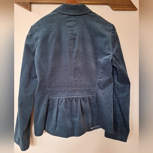 Talbots Womens Velveteen Poplin One Button Blazer Blue/Green Size 4 - Picture 6 of 6